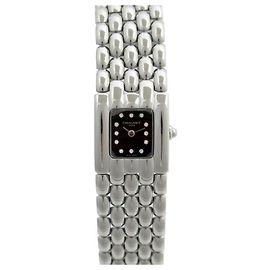 RELÓGIO CHAUMET KHESIS 22K 21MM QUARTZ STEEL PALLADY INDEX DIAMONDS WATCH Prata