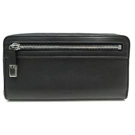 Christian Dior-NEW DIOR MEN'S LONG WALLET IN BLACK LEATHER BLACK LEATHER + NEW WALLET BOX-Black