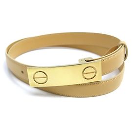 NEUE CARTIER LOVE GÜRTELGRÖSSE 90 AUS LEDER BEIGE + NEUE LEDERGÜRTELBOX Beige