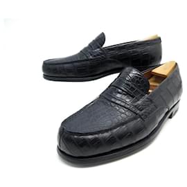JM Weston-NEW JM WESTON LOAFERS 180 Crocodile leather 7E 41 LARGE SHOES-Black