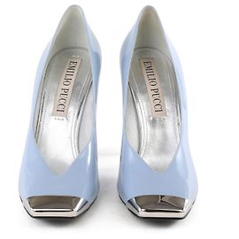Escarpins en cuir verni bleu clair Emilio Pucci Bleu Bleu clair