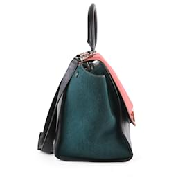 Céline-Celine Tri-Color Leather & Pony Hair Medium Trapeze Bag-Multiple colors