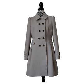 Karen Millen Wollmantel Eggshell Größe XL Aus weiß
