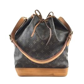 Louis Vuitton-Louis Vuitton Bucket Gm Drawstring Brown Coated Canvas Shoulder Bag-Brown