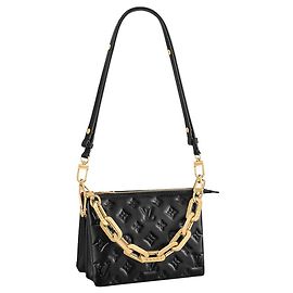 Louis Vuitton Coussin BB Black Leather Handbag Black