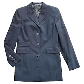 Akris Navy Blue Wool Jacket Size 40 Navy blue