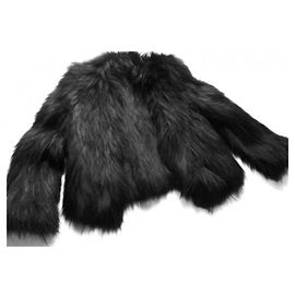 ISABEL MARANT Coat in Fur Black