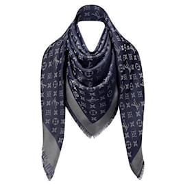 Louis Vuitton-Sciarpe di seta-Blu,Blu scuro