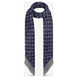 Louis Vuitton-Bufandas de seda-Azul,Azul oscuro