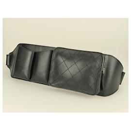 Chanel-Quilted leather belt bag-Black