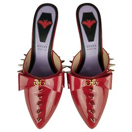 Gucci Sapatos "sabot" de couro envernizado vermelho Vermelho