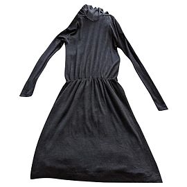 Brunello Cucinelli Cashmere Kleid Dunkelgrau Anthrazitgrau