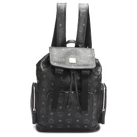 MCM Visetos Brandenburg Backpack in black coated/waterproof canvas Black