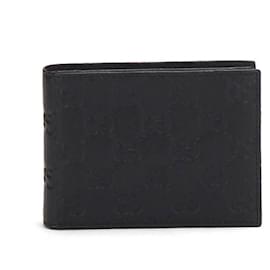 Gucci-Gucci Guccissima Signature Bi-Fold Small Wallet in black calf leather leather-Black