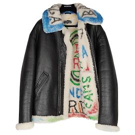 Balenciaga Montone in pelle linea Graffiti Nero