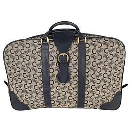 Celine Daoust Mala vintage em lona macadame e couro Azul