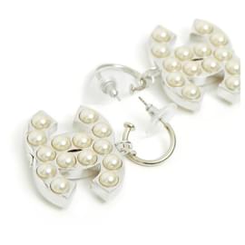 Chanel-MAXI CC PEARLS ON HOOPS-Argenté