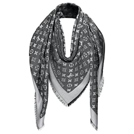 Louis Vuitton-black denim monogram shawl-Black