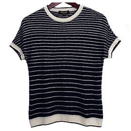 LORO PIANA KURZARM-PULLOVER MIT KREUZAUSSCHNITT Marineblau