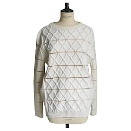 Kenzo-KENZO White ecru sweater mint condition TM-White,Eggshell