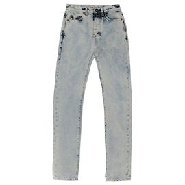 Saint Laurent Vaqueros rectos con lavado ácido Azul