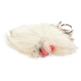 Fendi-Fendi White Monster Fur Pom-Pom Bag Charm-White,Multiple colors,Cream