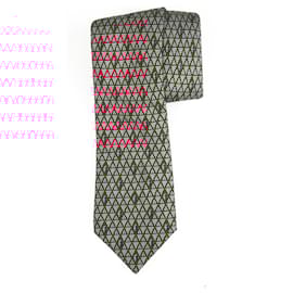 Hermès-Hermes 5073 PA 100% Seda Vinho Tinto Azul Uvas Barris Gravata Gravata Masculina-Multicor