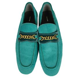 Tom Ford Mocassin poney vert émeraude Turquoise