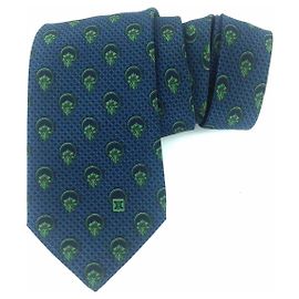 Céline Celine 100% Cravatta da uomo in seta con motivo floreale blu e verde Blu Verde