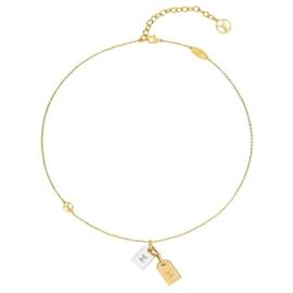 Louis Vuitton-NANOGRAM NECKLACE novo-Hardware prateado,Gold hardware