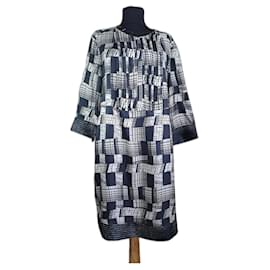 Max Mara Studio silk dress black white multi Black White Multiple colors