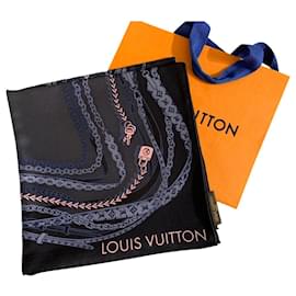 Louis Vuitton-Bufanda de seda de Louis Vuitton-Azul