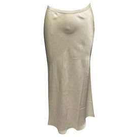 Anine Bing Noel Maxi Skirt in Ivory Silk White Cream