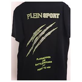 Philipp Plein-T-Shirt Plein Sport-Noir,Vert,Bijouterie argentée