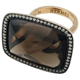 Hermès ring in pink gold, diamonds and smoky quartz. Other