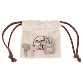 Hermès-Vorhängeschloss aus silberfarbenem Palladium-Metall für Birkin- oder Kelly-Taschen, Neuzustand mit 2 Schlüssel und Originaletui! Silber
