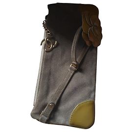 Chanel Suede Clutch Khaki Khaki