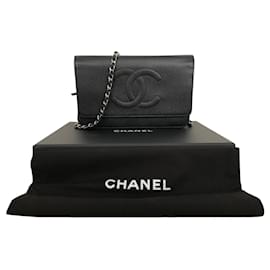 Chanel-Portafoglio Chanel Timeless CC su catena-Nero