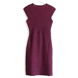 Christian Dior-Christian Dior x Galliano Damson Knit Bandage Dress Prune-Prune