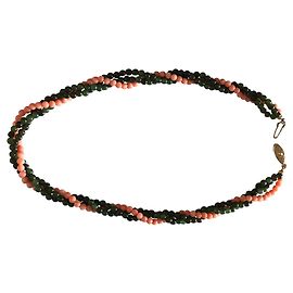 Autre Marque Colar de pérolas Lucoral Coral Rosa e Malaquita Coral