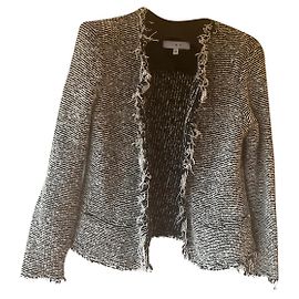 Veste Iro Noir et Blanc Coton Polyester Taille 40 Noir Blanc