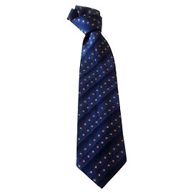 JOOP! Gravata com gravata de seda azul com estrelas amarelas Azul