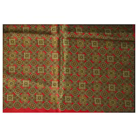 Autre Marque-Stefano Ricci Silk Brown & Red Geometric Pattern Men’s Pocket Square Scarf-Brown,Red