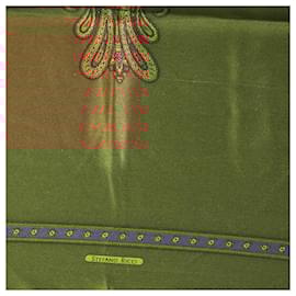 Autre Marque-Stefano Ricci Silk Brown Paisley Pattern Men’s Pocket Square Scarf-Brown