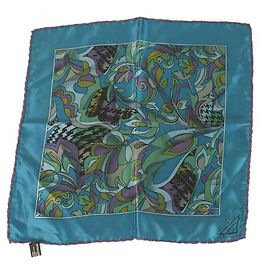 Autre Marque Vitaliano Pancaldi 100% Seidenblauer Herren Einstecktuch mit Blumenmuster Blau