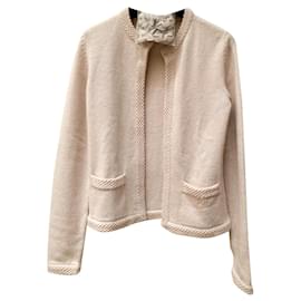 Chanel-Cardigan in cashmere con spille-Beige