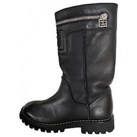 Chanel-biker boots-Black