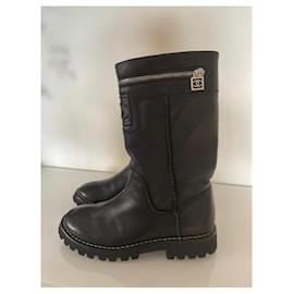 Chanel-biker boots-Black