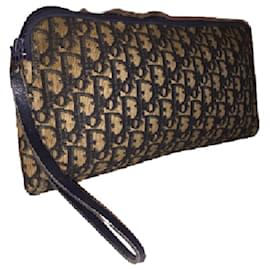 Christian Dior-DIOR vintage bag in Oblique canvas-Blue,Cream