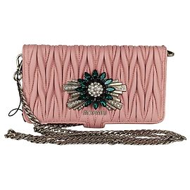 Miu Miu Funda de cuero para iPhone Rosa